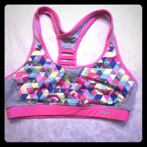 Avia pink multicolor sports bra size medium